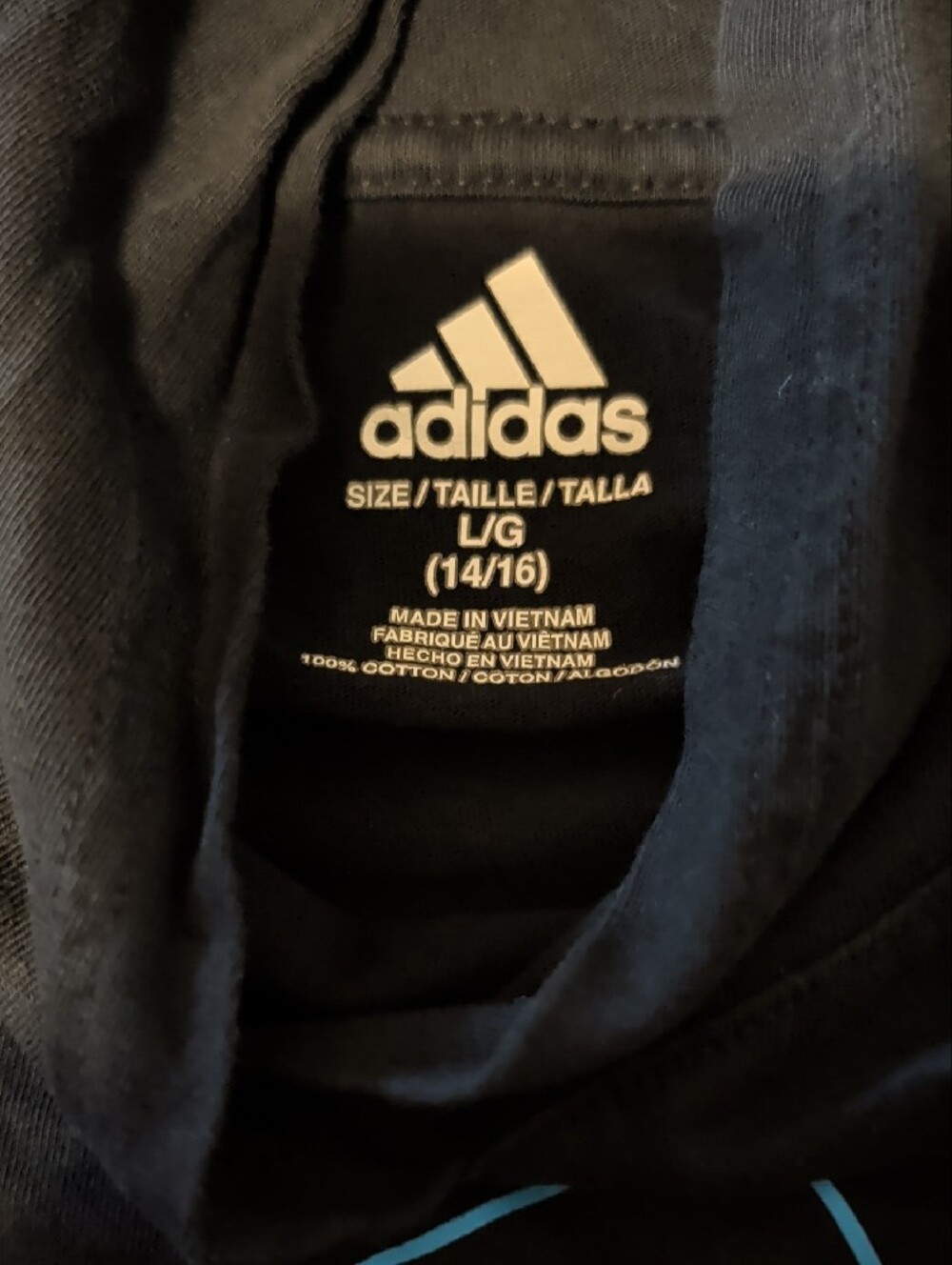 adidas Youth Black Shirt W/Hood - Picture 3 of 4